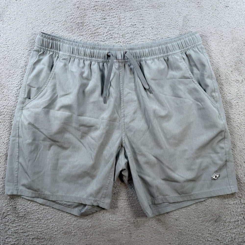 Burlebo Shorts Mens Large Grey Hybrid Lined Active Drawstring Performance